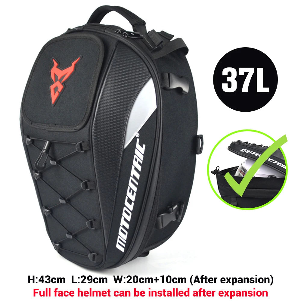 Waterproof Motorcycle Tail Bag/Backpack (Large 37L Capacity)