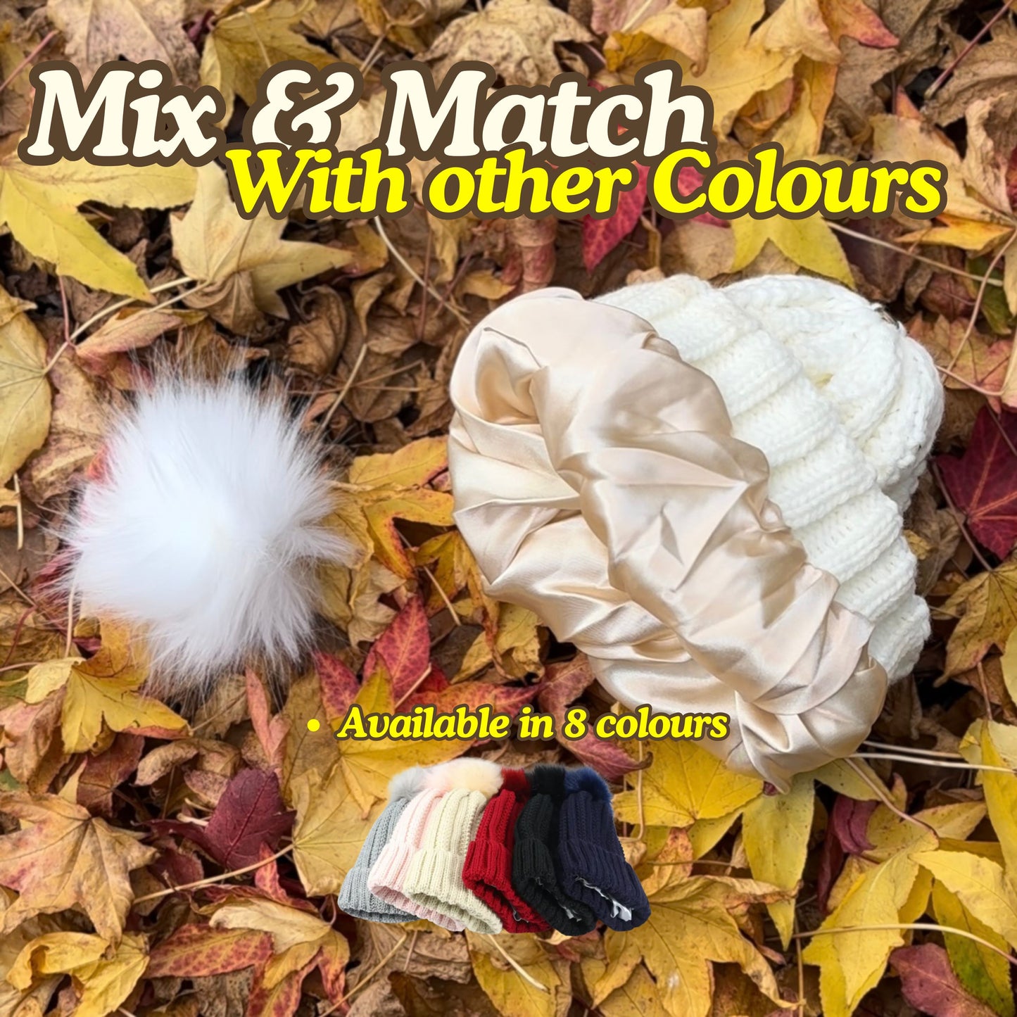 Satin Lined Knitted Bobble Hat