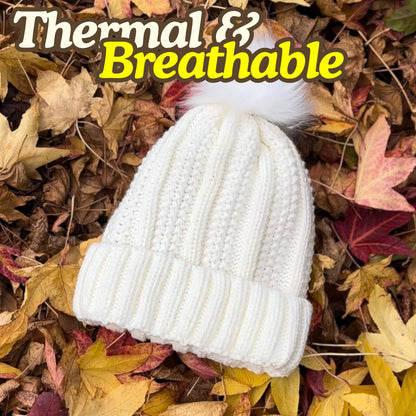 Satin Lined Knitted Bobble Hat