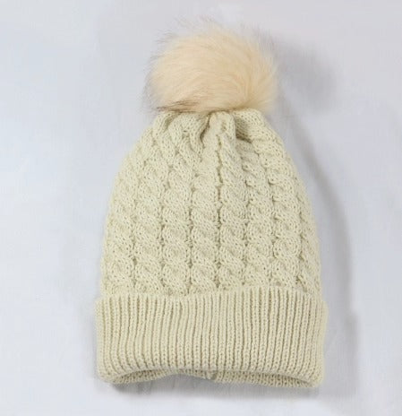 Satin Lined Knitted Bobble Hat