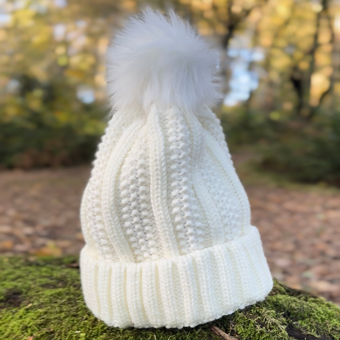 Satin Lined Knitted Bobble Hat