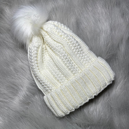 Satin Lined Knitted Bobble Hat