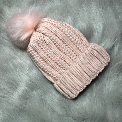 Satin Lined Knitted Bobble Hat