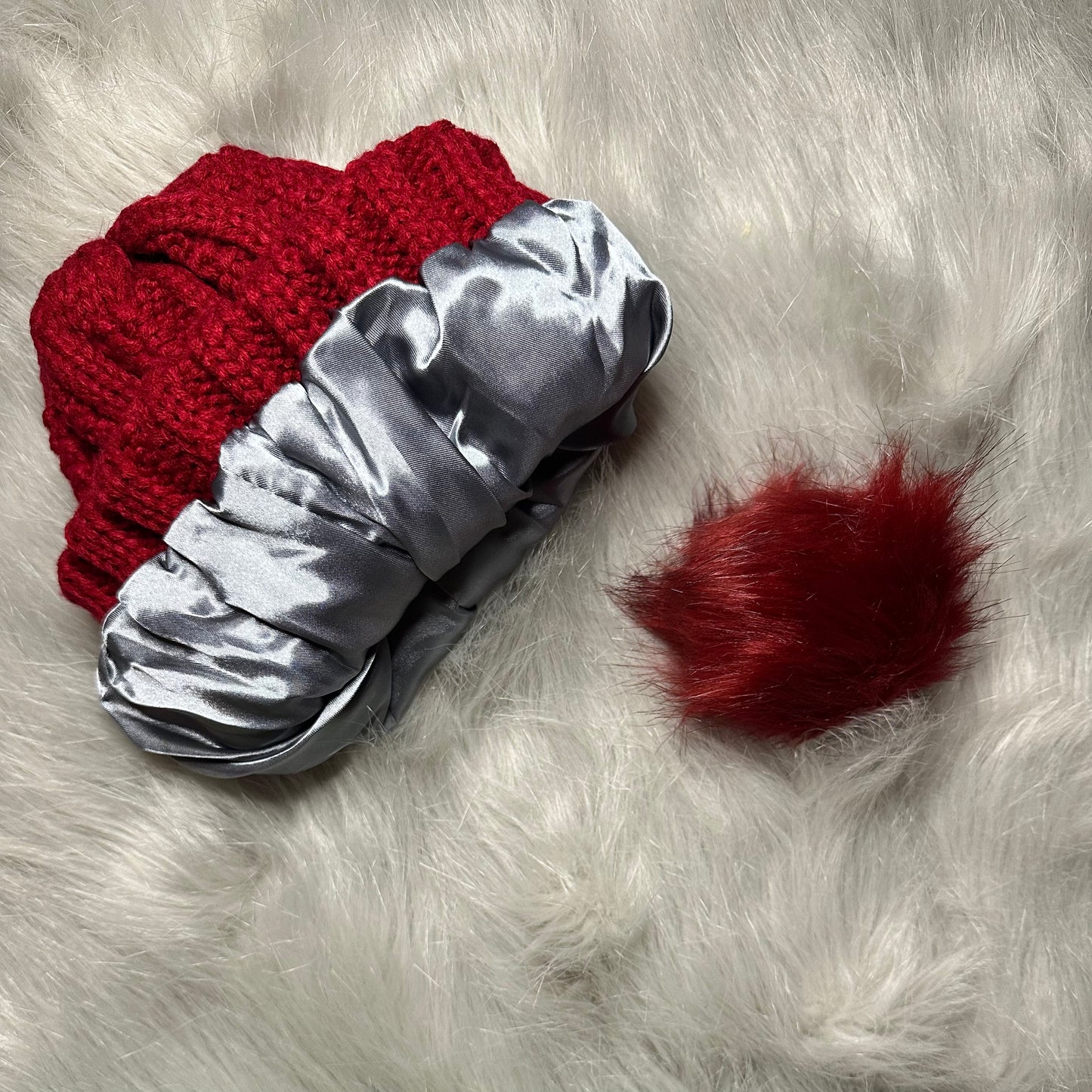 Satin Lined Knitted Bobble Hat