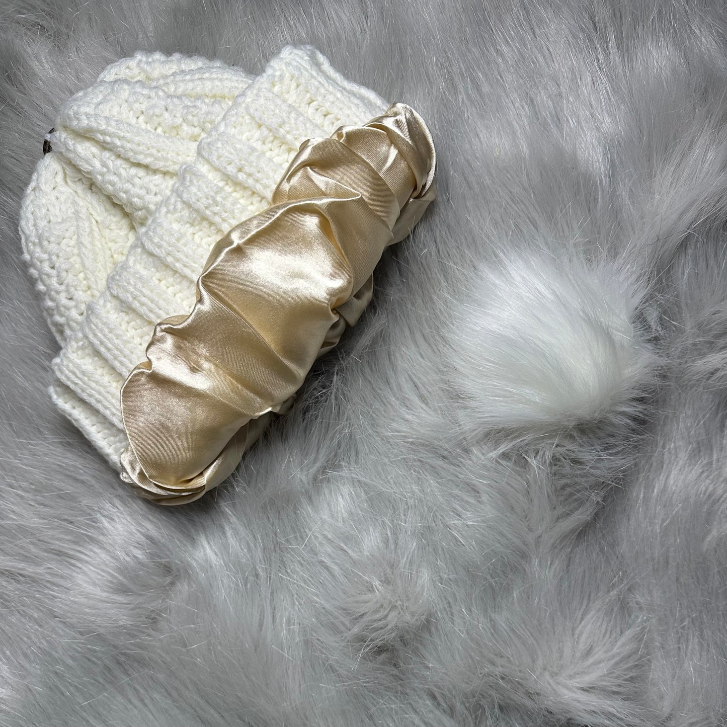 Satin Lined Knitted Bobble Hat