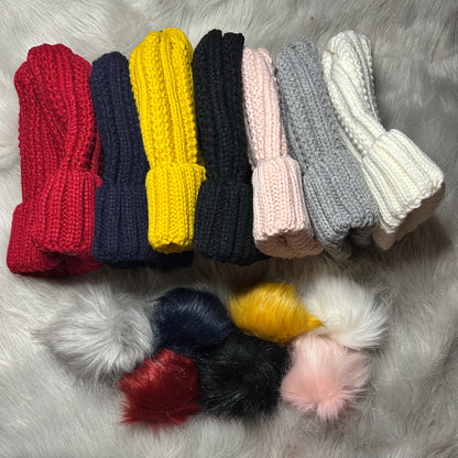 Satin Lined Knitted Bobble Hat