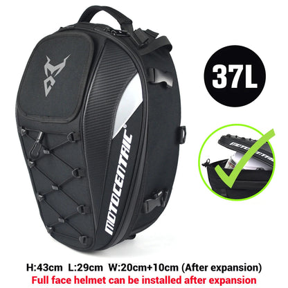 Waterproof Motorcycle Tail Bag/Backpack (Large 37L Capacity)