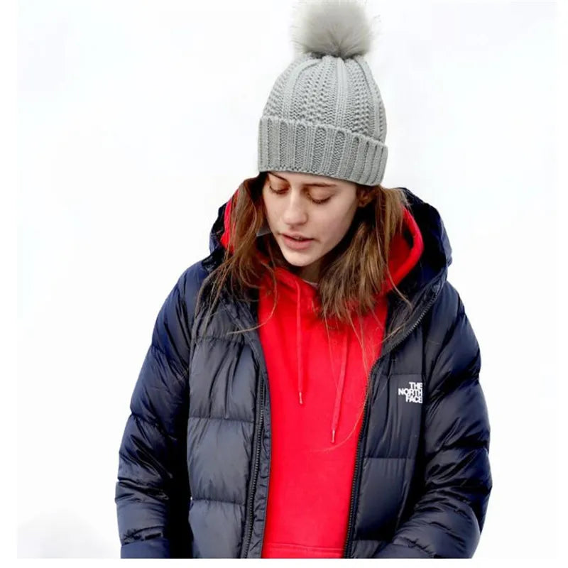 Satin Lined Knitted Bobble Hat