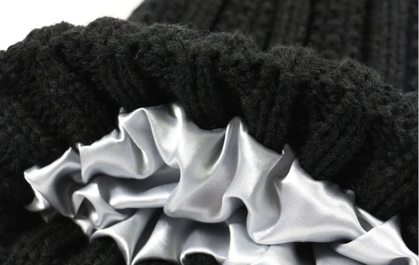 Satin Lined Knitted Bobble Hat