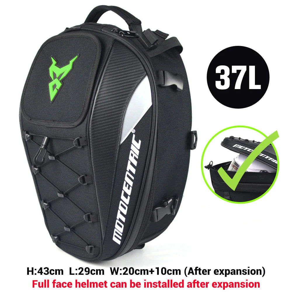 Waterproof Motorcycle Tail Bag/Backpack (Large 37L Capacity)