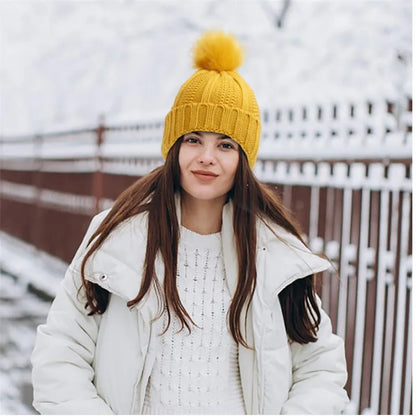 Satin Lined Knitted Bobble Hat