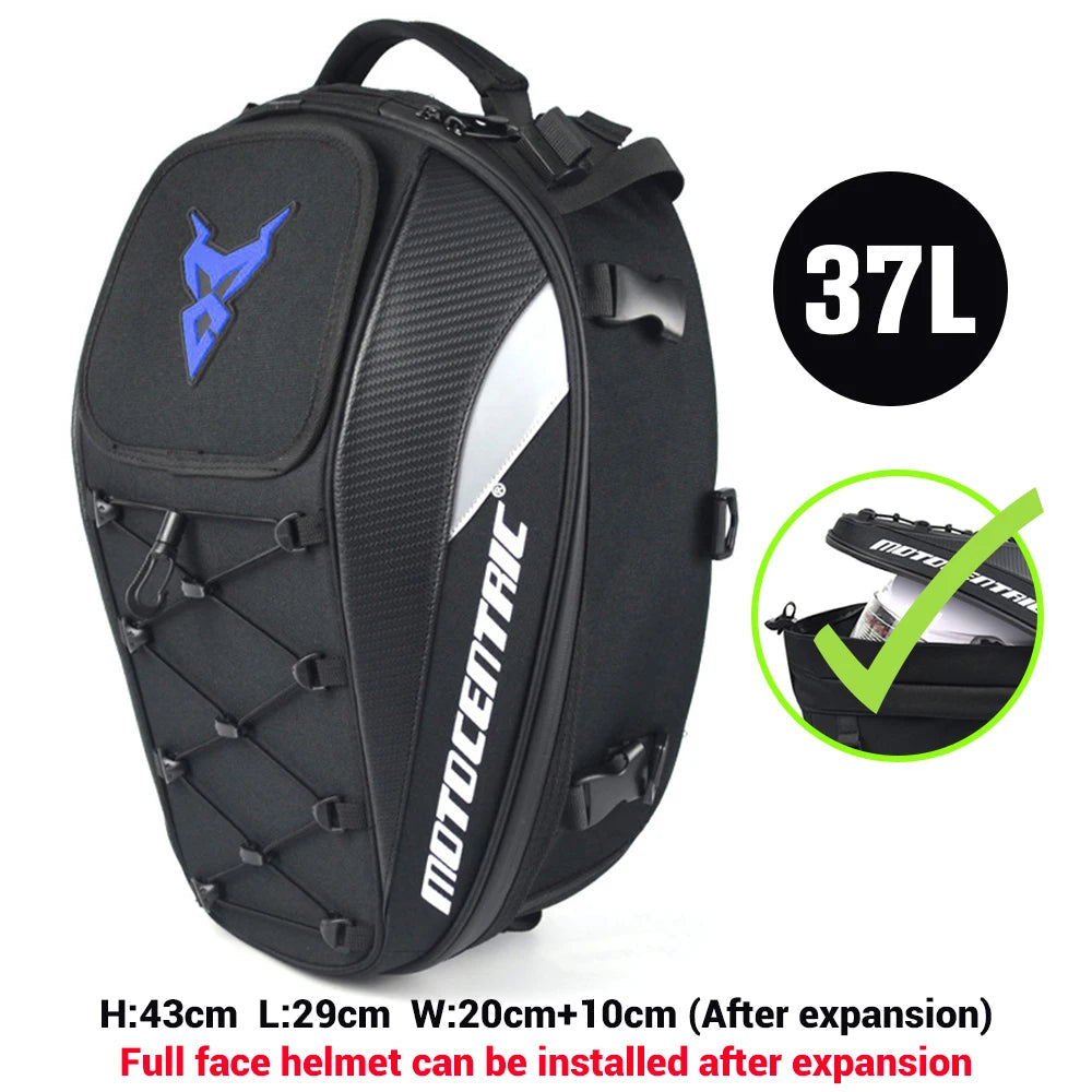 Waterproof Motorcycle Tail Bag/Backpack (Large 37L Capacity)