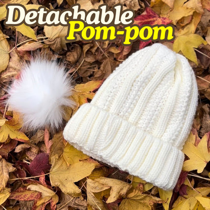 Satin Lined Knitted Bobble Hat